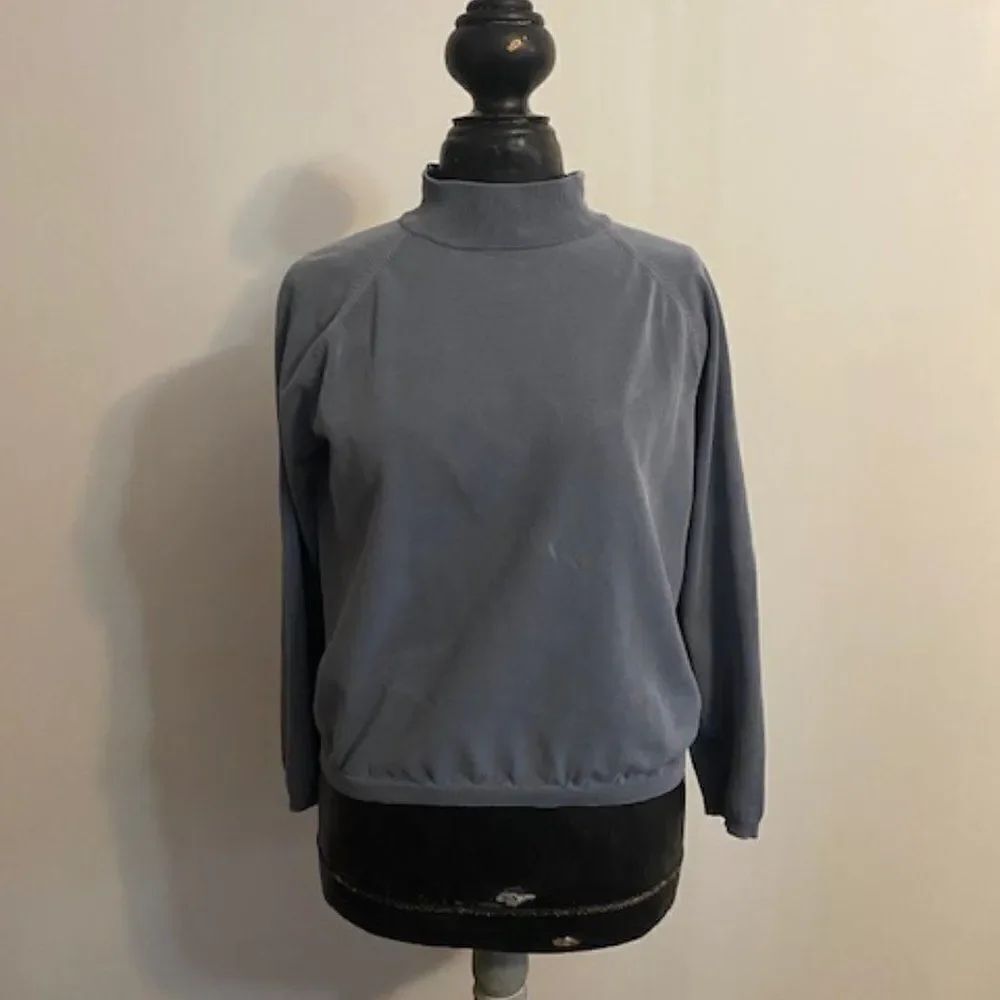 Laura Ashley Gray Knit pullover turtleneck, size L